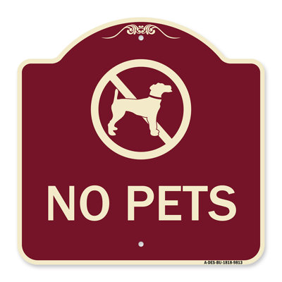 Enseigne Signmission Designer Series - Pas d'animaux | Enseigne architecturale verte en aluminium de gros calibre 18 po x 18 po | Protégez votre entreprise et votre commune | Fabriqué aux États-Unis