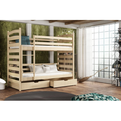Teme Bunk Bed with Storage Included with Built-in Ladder Included