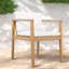 Ensemble de 4 chaises de salle à manger de patio modernes, coussins beige en bois d'acacia