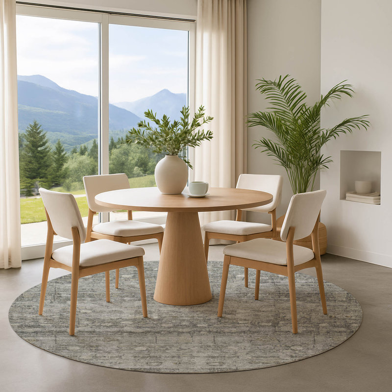Premium Machine Washable Ponce AMF1768 Geometric Rug, Round 8'