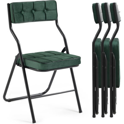 Ensemble de 4 chaises pliantes rembourrées - Chaises de salle à manger rembourrées portables pour les invités
