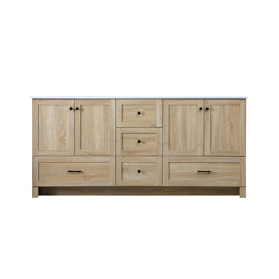 Meuble-lavabo double en bois de manguier l 72 po Soma 