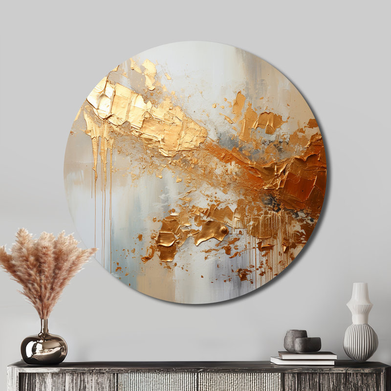 Charley - art abstrait rond en métal, H 23 po x l 23 po
