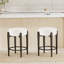 Ensemble de 2 chaises de cuisine Mid-Century modernes de 23,6 po sans dossier avec rembourrage blanc et base en métal robuste-2009823358