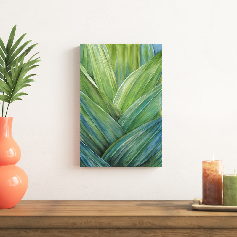 «Tropical Crop IV», peinture sur toile, H 18 po x l 12 po