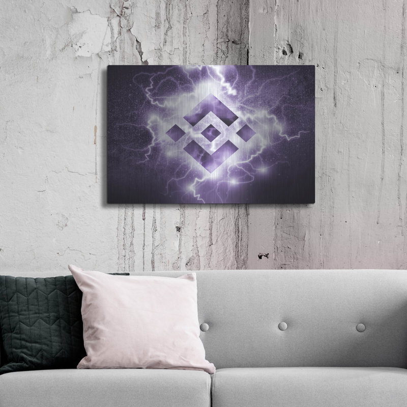 Luxe Métal Art «Binance R» par Luxe Portfolio, Meta «Binance R» par Valentyn Artemenko, H 24 po x l 36 po
