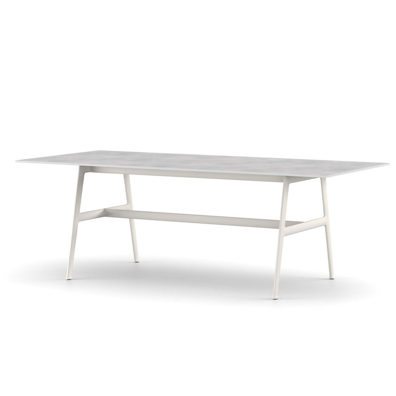 Seax Outdoor Dining Table, Talc, 39.25" W x 86.5" L