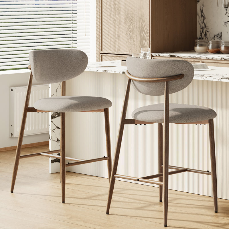 Tabouret de comptoir rembourré Westhampton, Chameau, 2