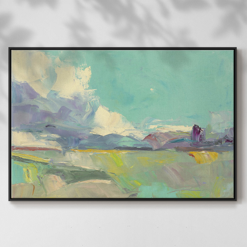 « Road Trip », Toile avec cadre flottant noir, H 27 po x l 41 po x P 2 po