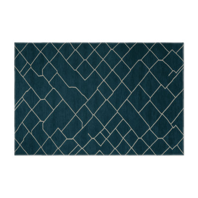 Trellis Blue Indoor and Outdoor Area Rug