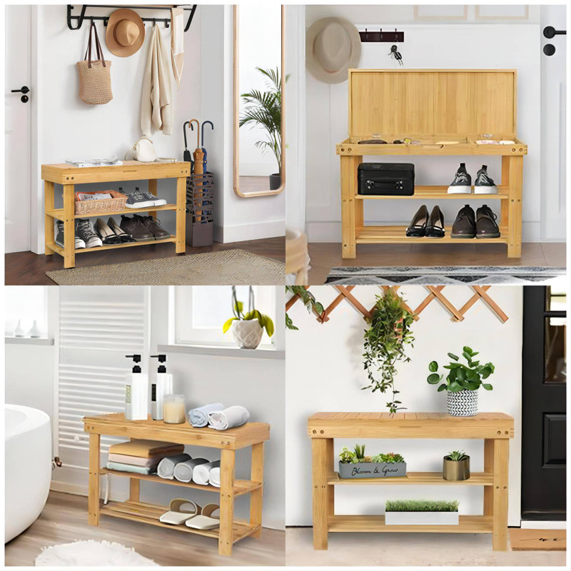 Solid Wood Storage Bench