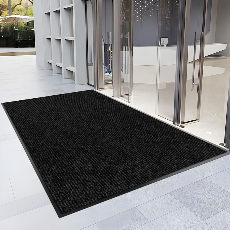 Tapis d'entrée noir pour l'extérieur, L 24 po x L 444 po