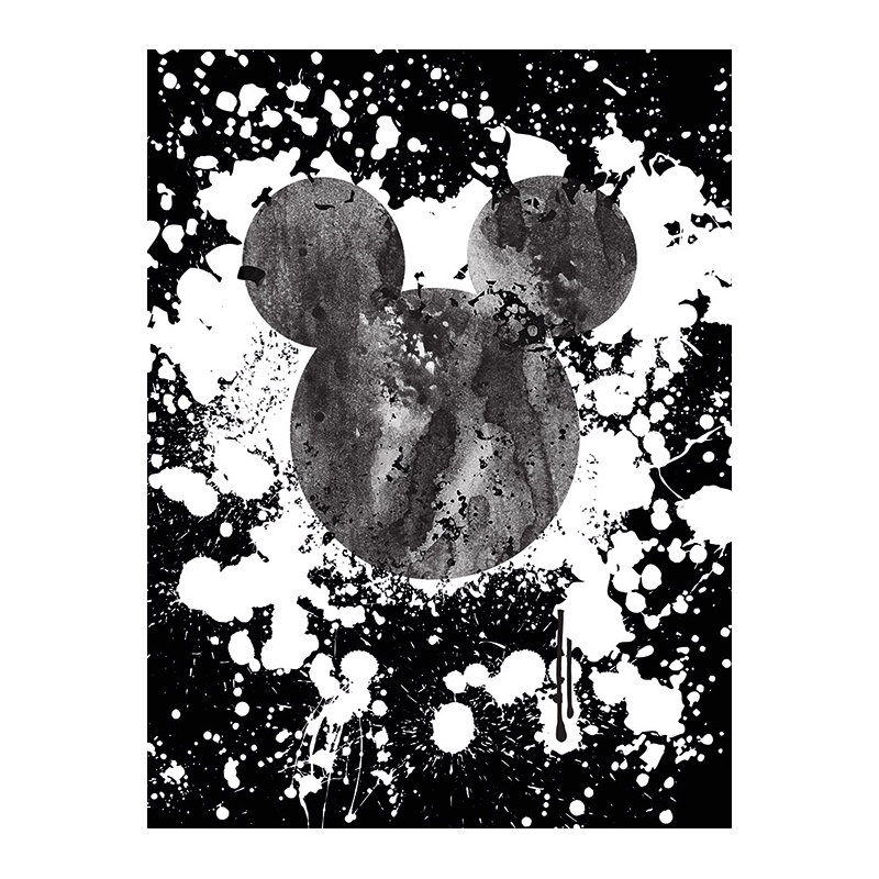 Mickey Mouse Splatter' Graphic Art Print on Wrapped Canvas