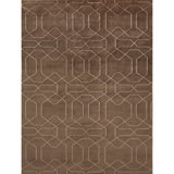 Geometric Area Rug in Chcolate