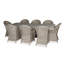 Bridge Brushed Gray 8 Seat Rectangle Dining Set W/ Julia Dining Chairs
