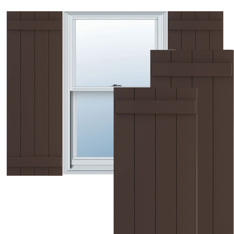 Volets en PVC True Fit, Brun raisin, H 27 po x l 21 1/2 po x P 1 po