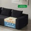 Canapé modulaire 105 po avec méridienne en L 105 po, canapé modulaire moderne avec assise profonde, fauteuils rembourrés pour la chambre à coucher du salon, aucun assemblage requis, (tissu en velours côtelé moelleux), faisant face à la gauche noire-1056855373-1056855371