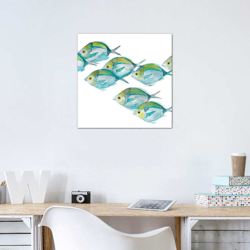 " Fishes ", No Mat, Wrapped Canvas, 12" H x 12" W x 1.5" D