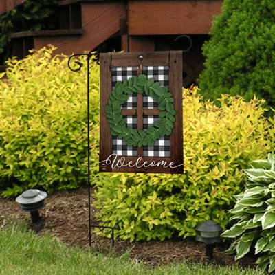 Drapeau de jardin couronne de buis
