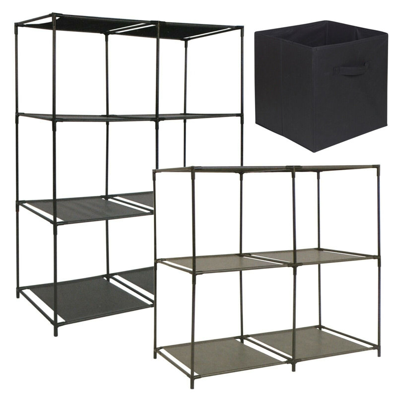 Iron Standard Bookcase, Black, Premium (3 Shelf Tiers), H104 x W34.5 x D68.5cm