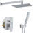 Brushed Nickel 10" Rain Shower System With Handheld Sprayer - High Pressure Dual Function Shower Faucet Set With Rough-In Valve-123106903