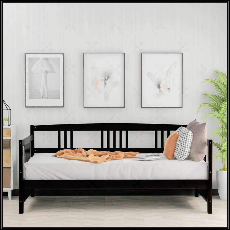 Modern Solid Wood Daybed, Espresso