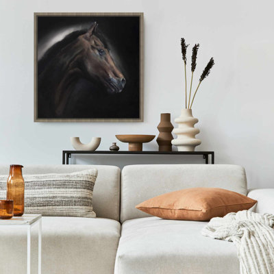 «Loneliness Horse», toile rustique encadrée