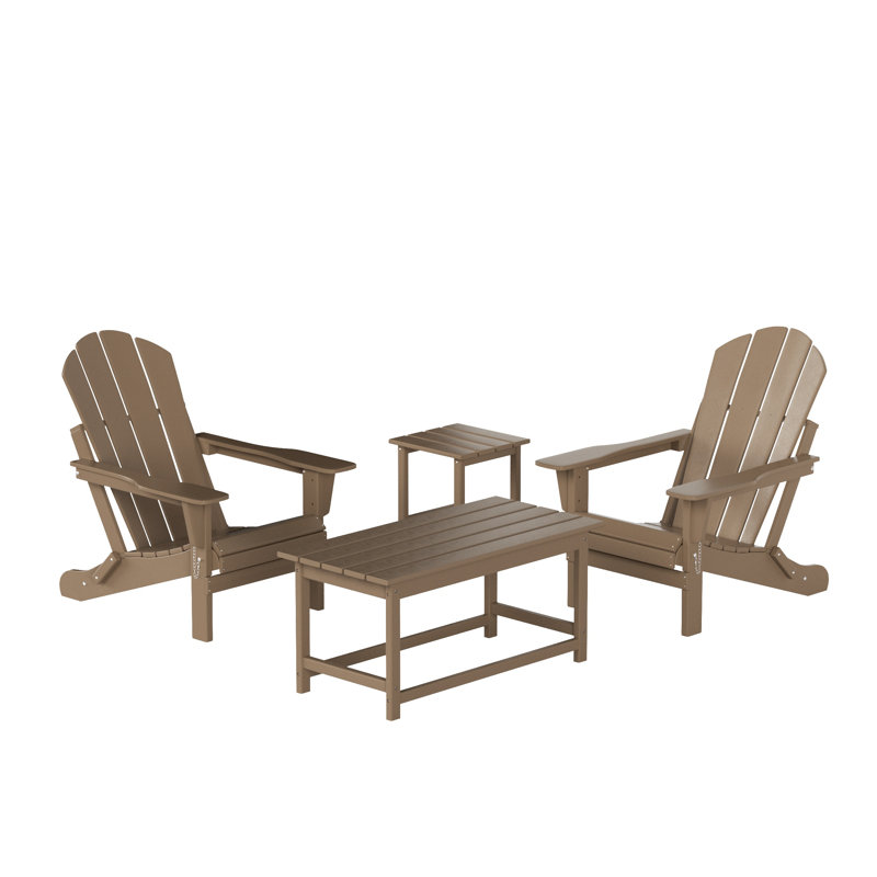 Laguna Foldable Outdoor Adirondack Chair, Weathered Wood