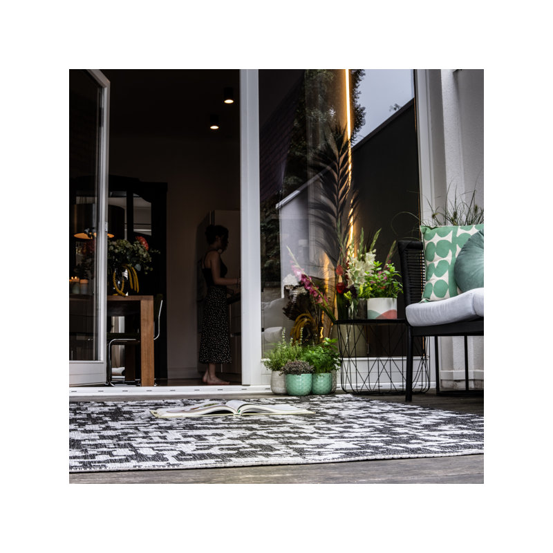 Tallinn Abstract Area Rug, Grey/Brown/Blue, Rectangular 160 x 230cm