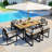 7 Pieces Outdoor Dining Set, 6-Person Outdoor Conversation Set with Removable Cushions – Patio Table & Chairs for Backyard, Garden, Poolside-476941115