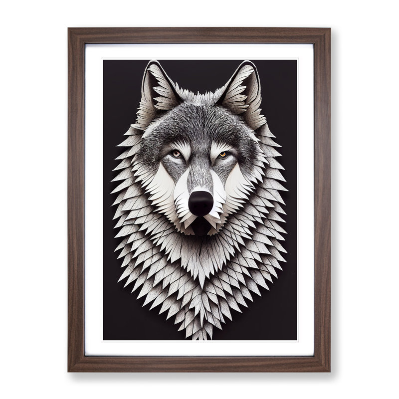 XV1022-5285X Wolf Spikes No.1 - Single Picture Frame Print, 46cm H x 34cm W, Brown