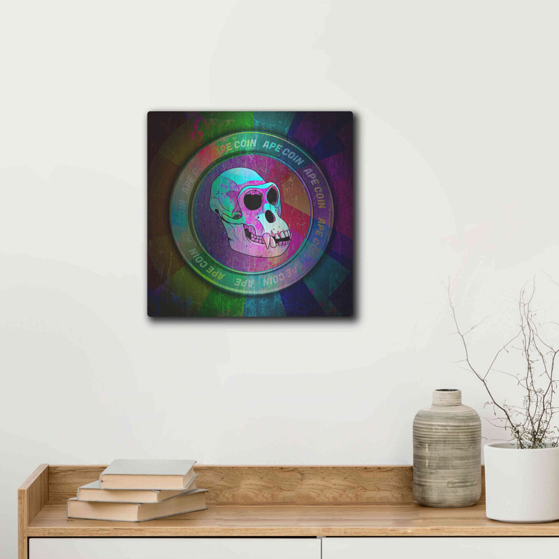 «Ape Crypto Coin», art mural en métal, H 12 po x l 12 po