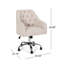 Chaise de bureau beige avec revêtement 100% et fonctionnalité pivotante de revêtement moderne