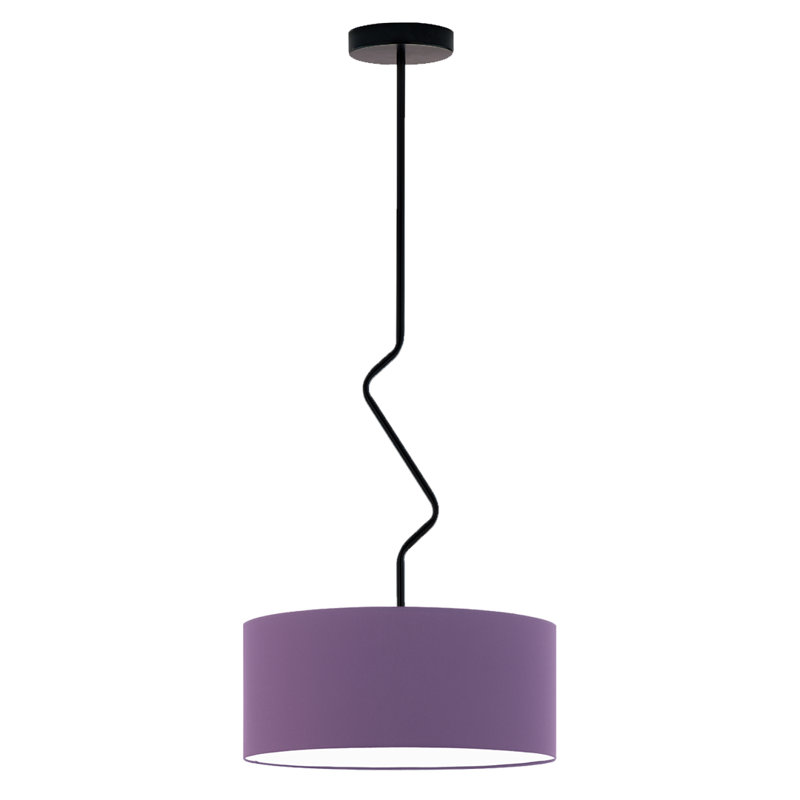 Candless 1 - Light Drum Pendant, Purple, Matte Black