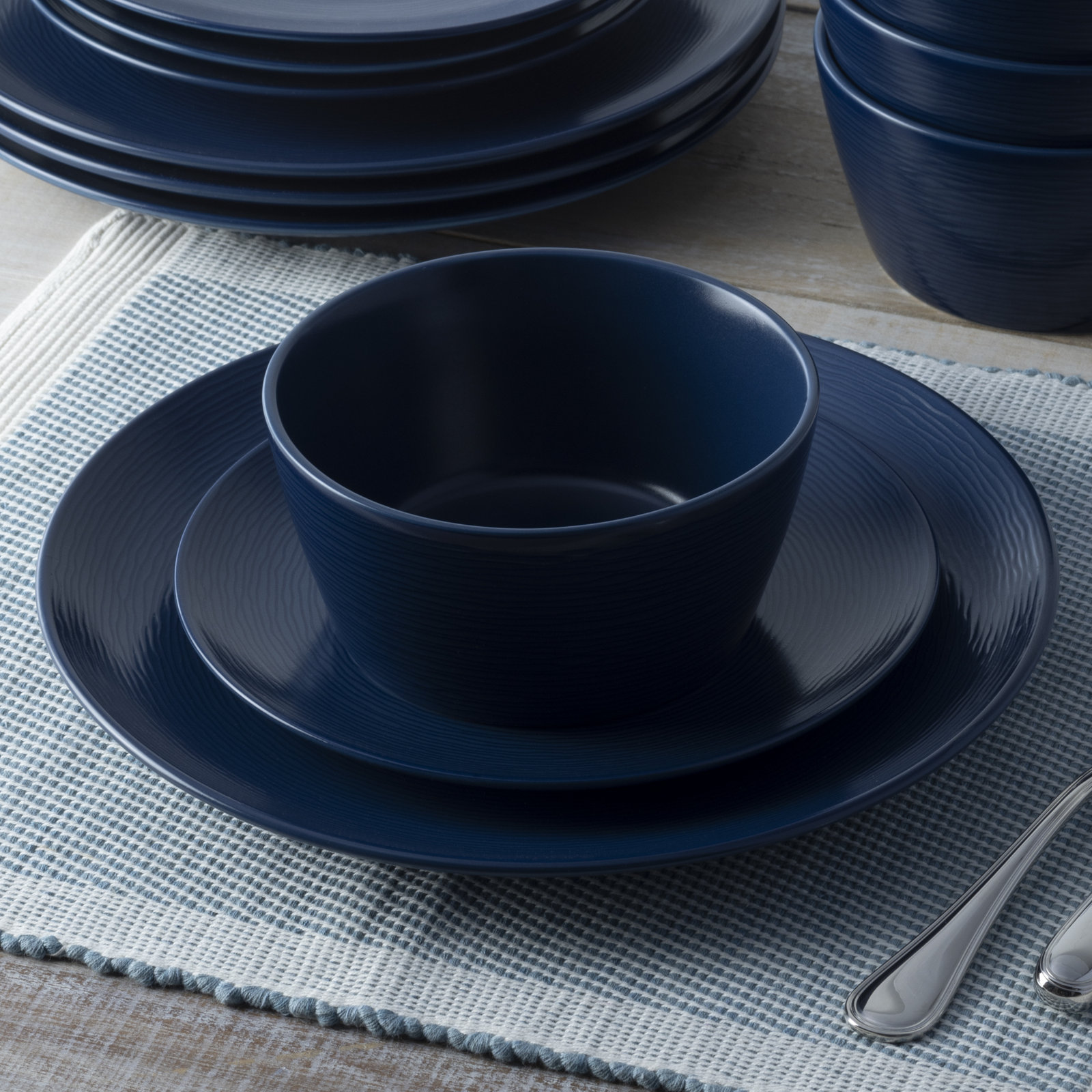 Colorscapes Swirl 11" Dinner Plate, Navy