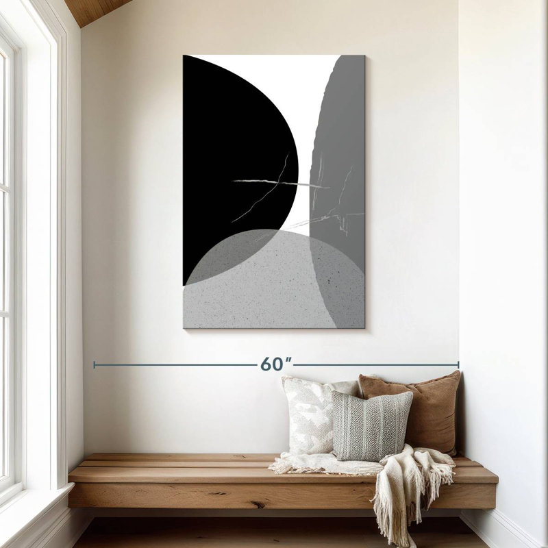 Avery noir gris minimaliste I, H 45 po x l 30 po