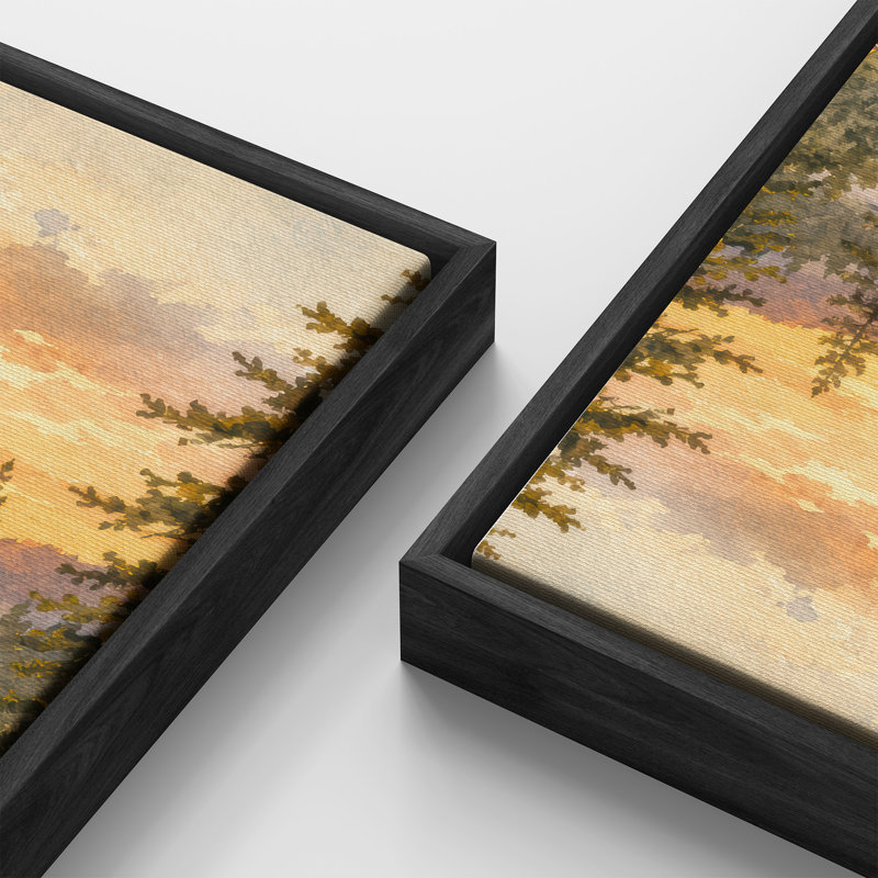 «Autumn Campfire Lake Adventure», impression murale sur toile encadrée, H 60 po x l 20 po x P 1,5 po, Noir