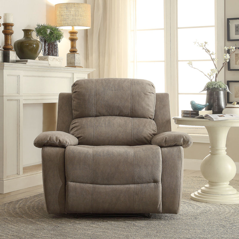 Fauteuil inclinable en microfibre polie, Brun clair