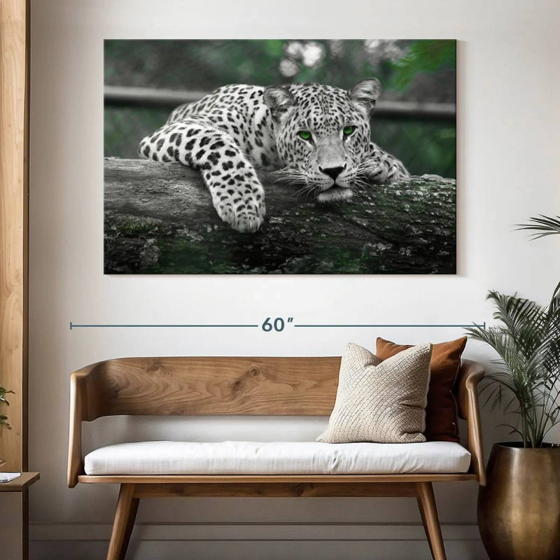 Jaguar aux yeux verts, H 34 po x l 51 po