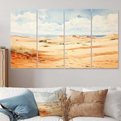 «Desert Sand Dunes Landscape In Afrique V - Désert», art mural 4 pièces