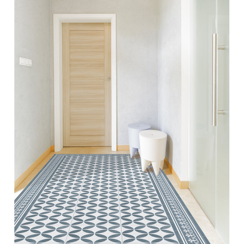 Emelye Vinyl Machine Printed Area Rug, Rectangle 2'2" x 8'2.4"