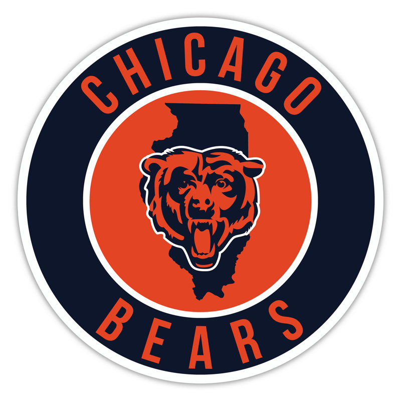 Chicago Bears Bright Line - 16" Circle With State