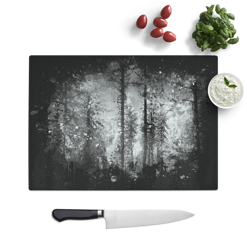 Tempered Glass Montana Forest Chopping Board, 20 cm x 28.5 cm