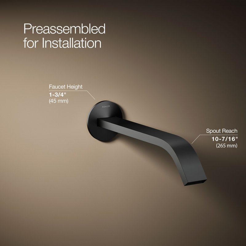 Components Wall-Mount Bathroom Sink Faucet Trim, Matte Black