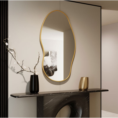  Miroir ondulé mural irrégulier pour vestiaire, chambre à coucher, salon et vestibule