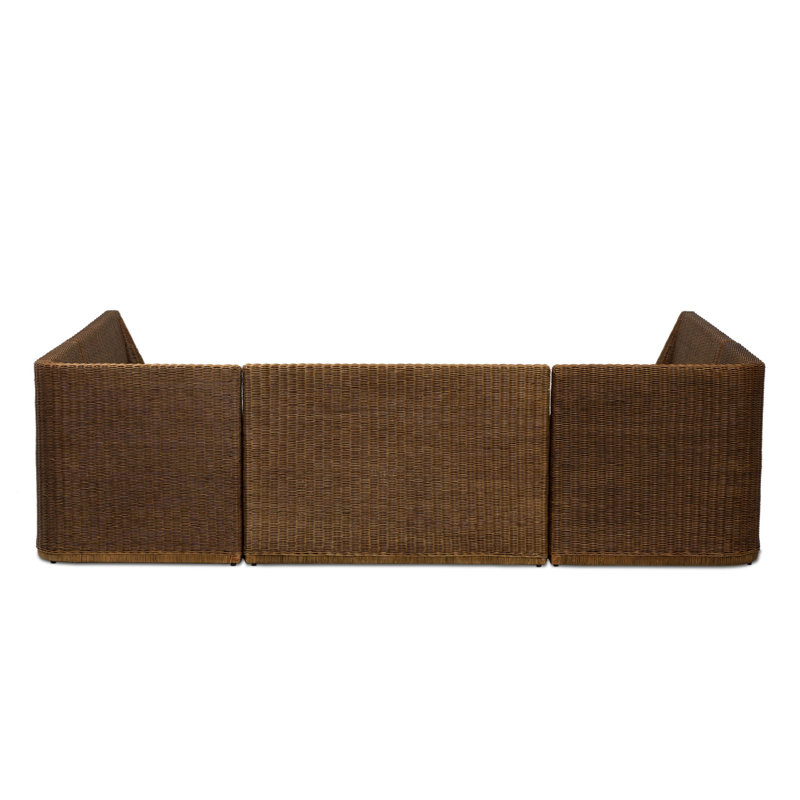 Senna Solid Wood and Rattan Bench