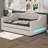 Upholstered Daybed, Sofa Bed With LED Belt And 2 Drawers, Linen Tufted Day Bed For Living Room, Bedroom-2109833744-2109833746