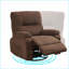 Fauteuils inclinables, pivotants à 360 ° pivotants simples avec coussin moelleux | Noyer brun | Fer + plastique-40990423