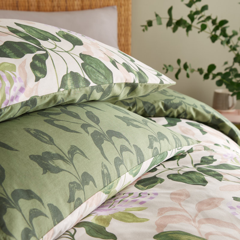 Ameyia Cotton Blend Floral Duvet Cover Set with Pillowcases, 230 x 220 cm - 2 Standard Pillowcases