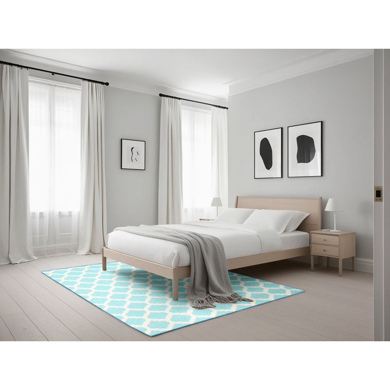 Tapis de zone vert contemporaine, Rectangle 5 pi x 7 pi